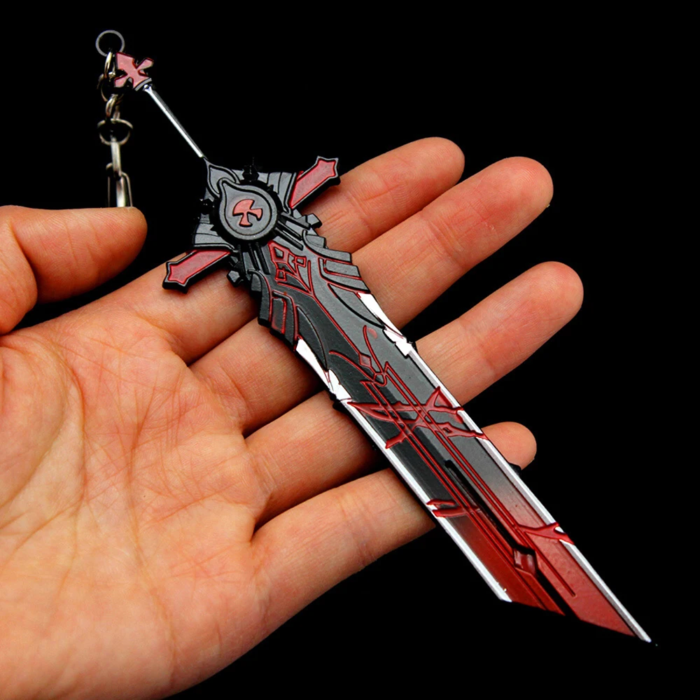 40 Styles Genshin Impact Sword Keychain Alloy Weapon Model Toys Anime ZhongLi Xiao Key Rings Collection Decoration kids Gift