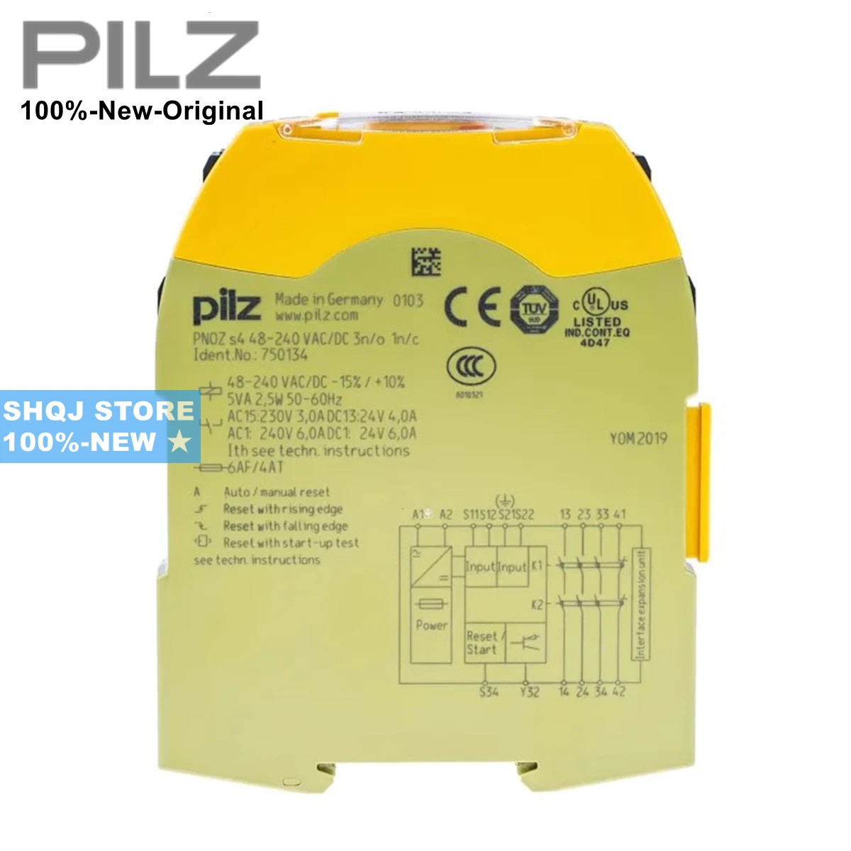 PILZ 100%-NEW PNOZ S4 750104 751104 750134 PNOZ S4.1 750124 751154 PNOZ S5 751105 750105 750135 safety relay original