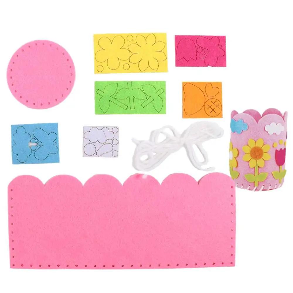 Gifts Material Pack For Children Crafts Toys DIY Craft Non-Woven DIY Pencil Holder DIY Pen Holder Handwork Pen Container