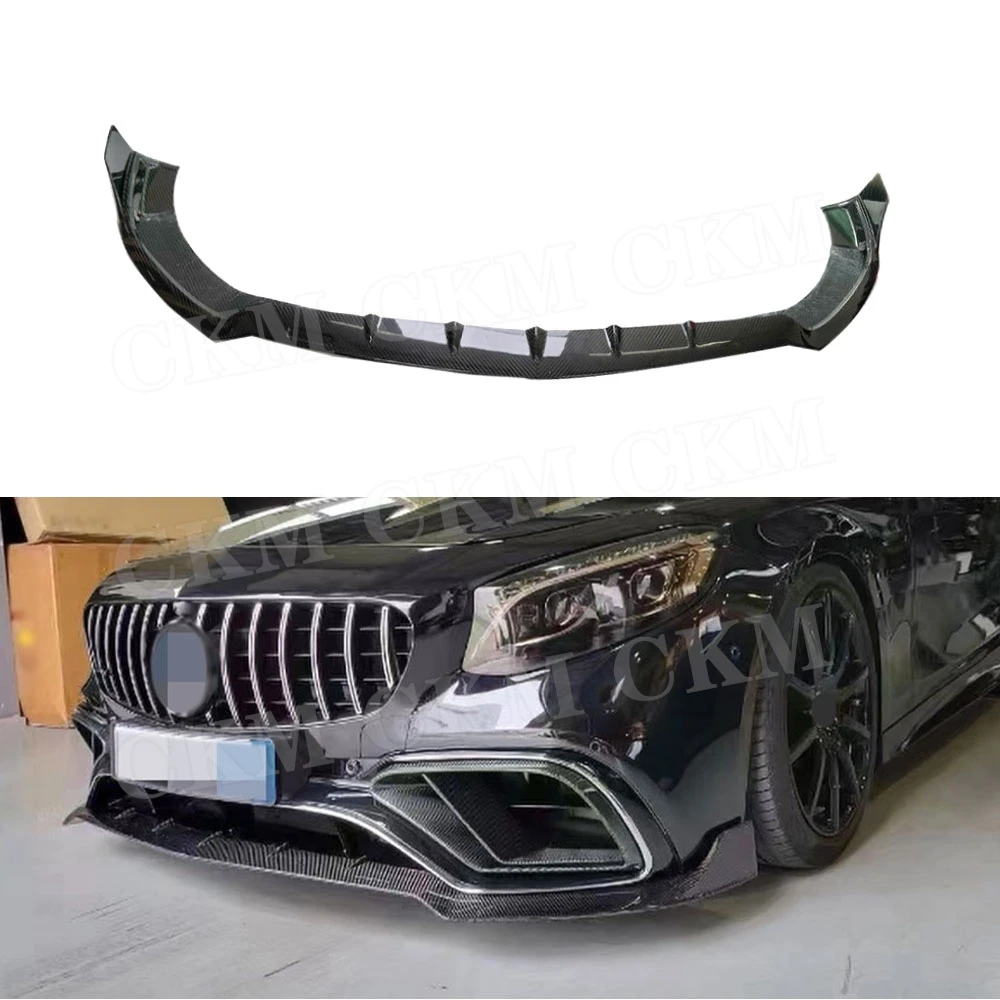 

Car Front Bumper Lip Spoiler Chin Body Kits for Mercedes Benz S Class W217 C217 S63 65 AMG Coupe 2014-2019 B Style