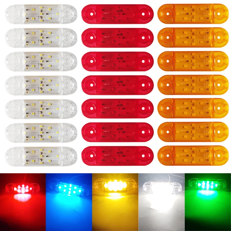 

10PCS 12V 24V LED Side Marker Lights for Scania Trailer Trucks Caravan Surface Mount Truck Accessories for man tgx