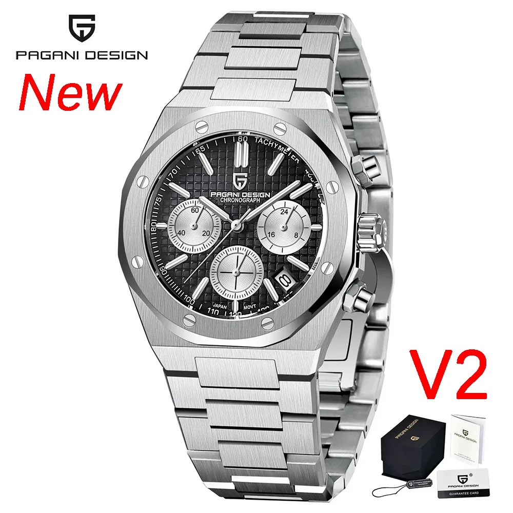 Pagani Design 2025 Neue VK63 Herren-Business-Quarzuhr, Saphir-Edelstahl, 20 Bar, wasserdicht, Sport-Chronometer-Code-Uhr 5
