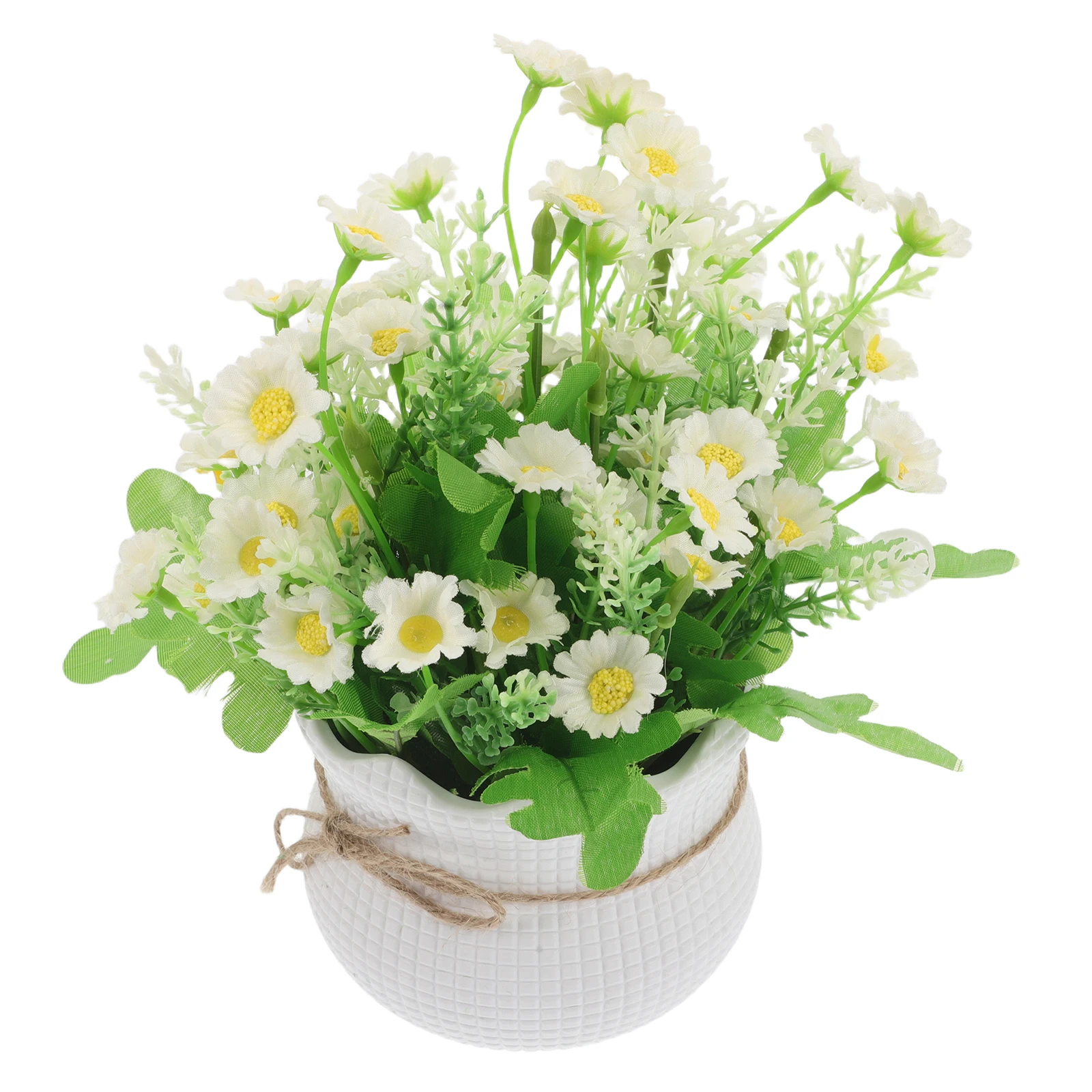 

Artificial Daisy Plants Faux Flower in Pot Potted Decorations Silk Flowers for Desk Dining Room Centerpiece Home Wedding Table