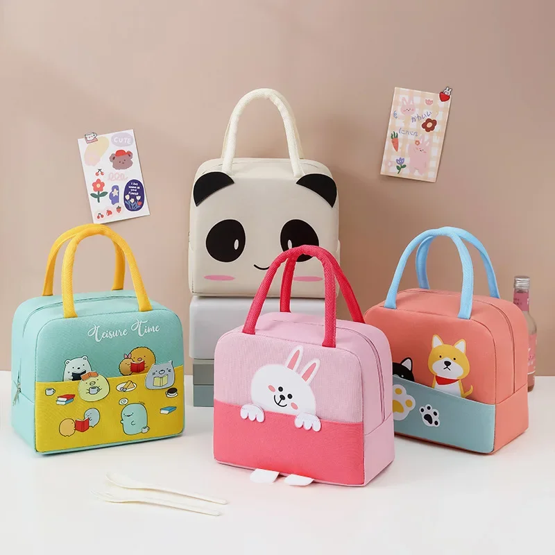 Cartoon Insulation Lunch Bag Portable Thermal Cooler Bento Tote Picnic Storage Pouch Handbag Outdoor Ice Tote Bolsas De Almuerzo