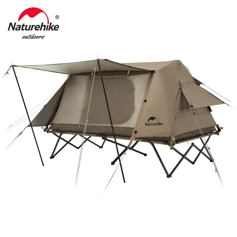 Naturehike A-Type Camping Tent UPF50+ Foldable Automatic Quick Open Camping Off Ground Tent One touch Automatic Stand Tent Bed