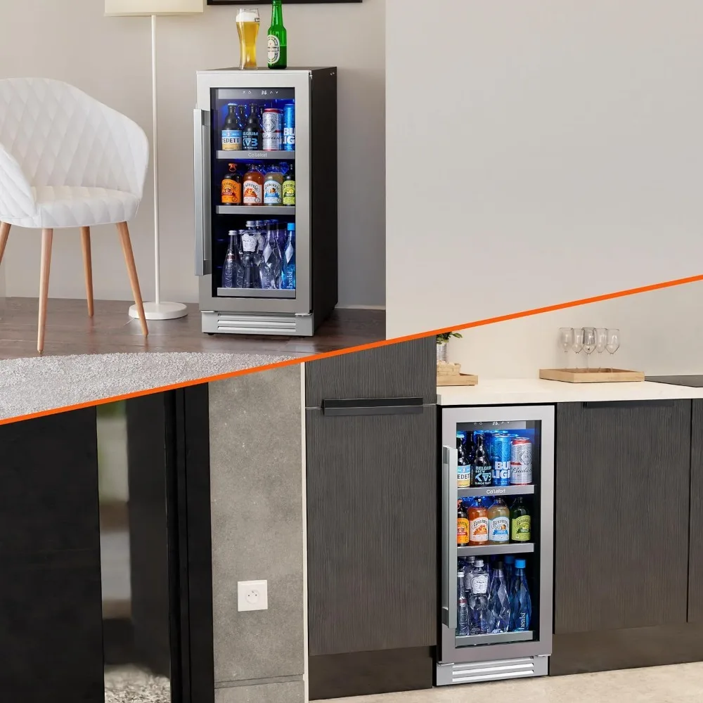 Refrigerador de bebidas con pantalla Digital inteligente, refrigerador con capacidad de 100 latas, para refrescos, cerveza, zona única con toque moderno, 34 °-54 ° F