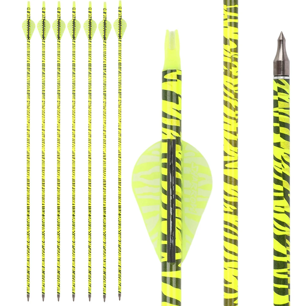 

6/12pcs Mixed Carbon Arrow 31.5 Inch Spine 500 Shaft OD 7.8mm Recurve Compound Bow Archery Shooting Hunting Practice Training