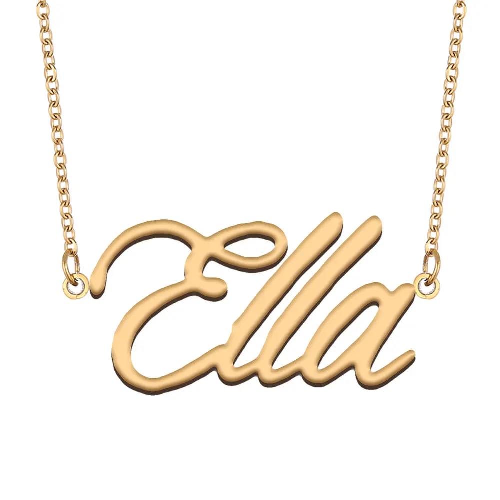 

Ella Name Necklace for Women Gold Jewelry Stainless Steel Nameplate Letter Pendant Gift Nl-2384