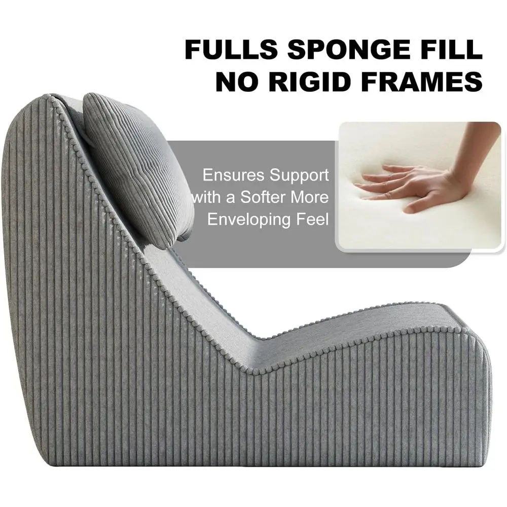 كرسي بين باج سروال قصير للبالغين مع دعم خلفي فائق، وسادة رقبة قابلة للإزالة، مسند، غطاء قابل للغسل للاستخدام المنزلي والخارجي #4