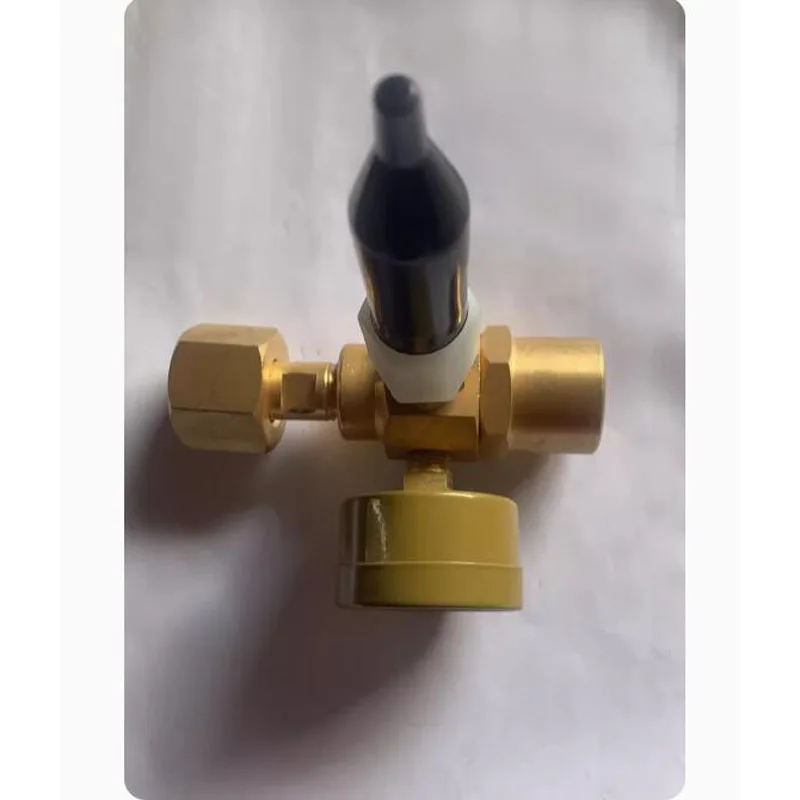Válvula reductora de presión de globo de helio totalmente de latón, manómetro de inflado 0-3500PSI 0-250KGF/CM2, reductor de presión de helio