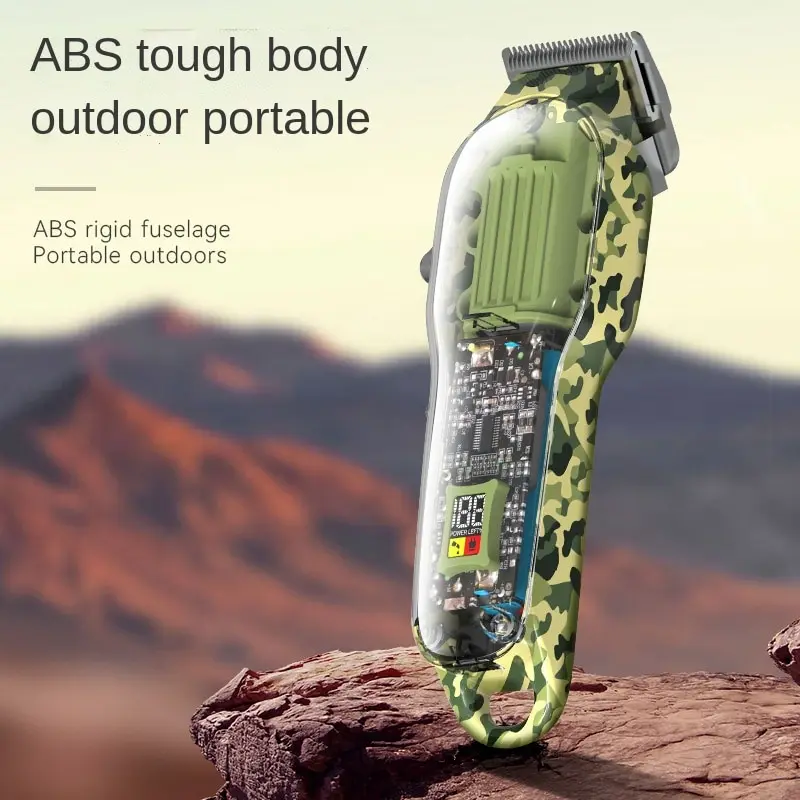 

KM-1926 Профессиональная мужская прозрачная машинка для стрижки волос с цифровым дисплеем, USB перезаряжаемый электрический триммер для волос для парикмахера