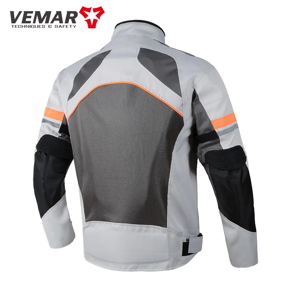Vemar Motorcycle Jacket Men Summer Mesh Breathable Motorbike Jacket Anti-fall Biker Clothing Motocross Racing Jackets M-5XL