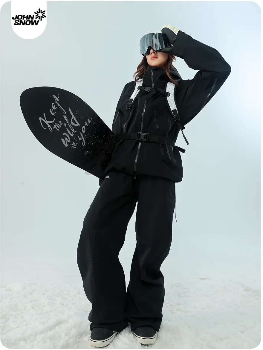 

John Snow 2025 3L Hard Shell Snowboard Suit Women Men Waterproof Windproof Professional Ski Jacket & Pants Set Outdoor Sports