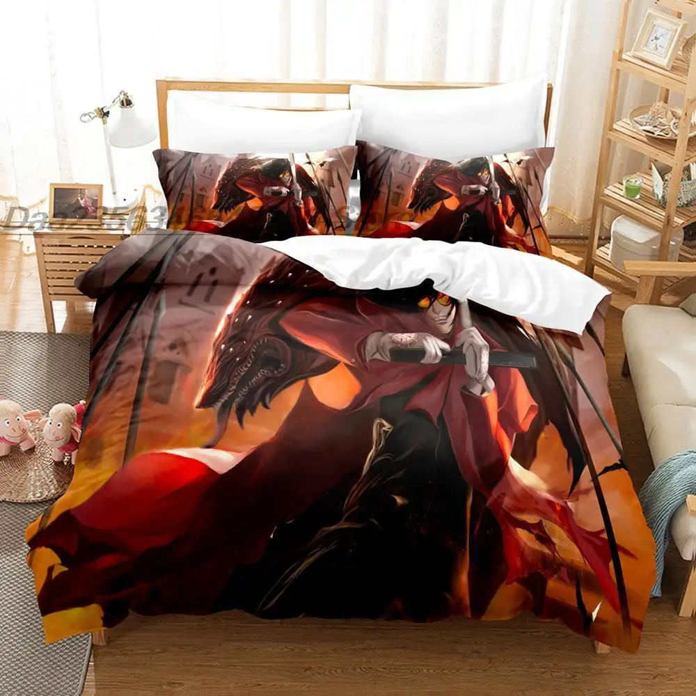 3D Printing Anime Hellsing Bedding Set Single Twin Full Queen King Size Bed Set Adult Kid Bedroom Duvet cover Sets Home Textiles