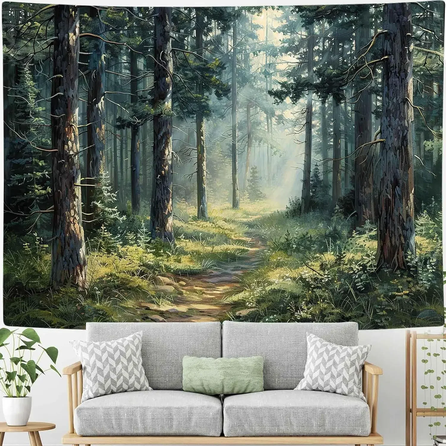 Forest Tapestry Home Decor Nature Landscape Tapestry Magic Tree Woodland Scenery Tapestries Wall Hanging for Bedroom Living