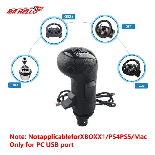 Perilla de palanca de cambios USB de juego simulador para Logitech G923 G29 G27 G25 TH8A para camión ETS2 yATS Euro, palanca de cambios con simulador de marcha alta y baja