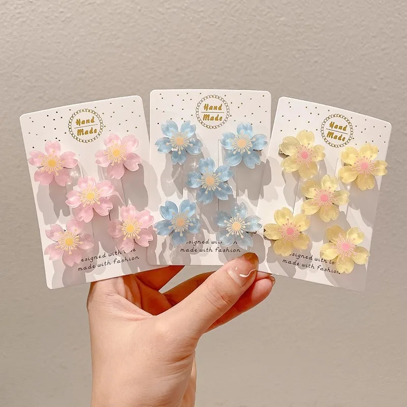 5 Stück Kinder Mini Haars pangen für Frauen Mode Dekoration Haars pangen geflochtenes Haar Haarnadel kleine Blume süße Mädchen Haarschmuck