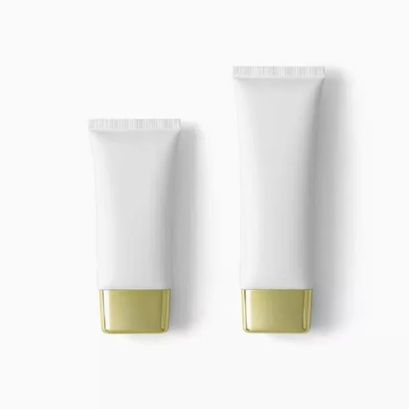 30pcs Empty White Very Flat Cosmetics Refillable Hose Plastic PE Squeeze Bottle Sunscreen Cream Facial Cleanser Empty Tube 80ML