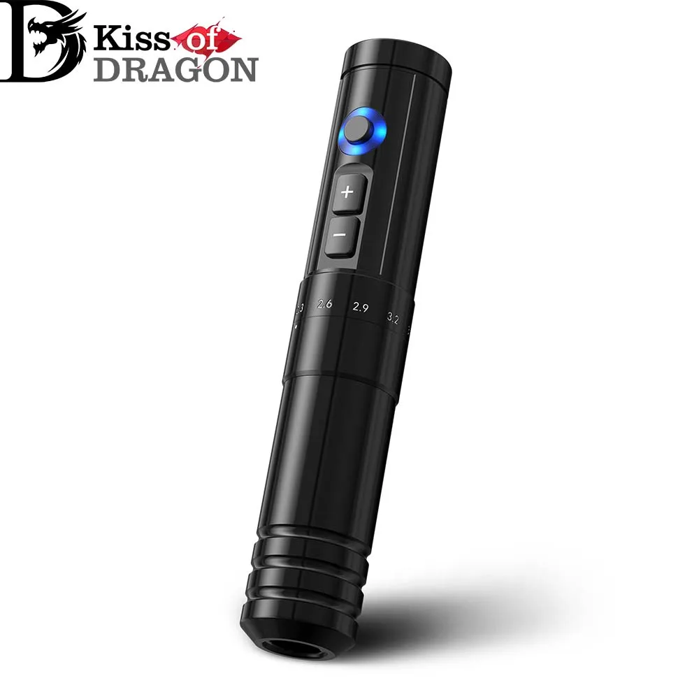 

Kiss of Dragon Professional Wireless Tattoo Machine Pen Adjustable Stroke 2.0-3.5mm 1800mAh Capacity Battery For Tattoo Artists
