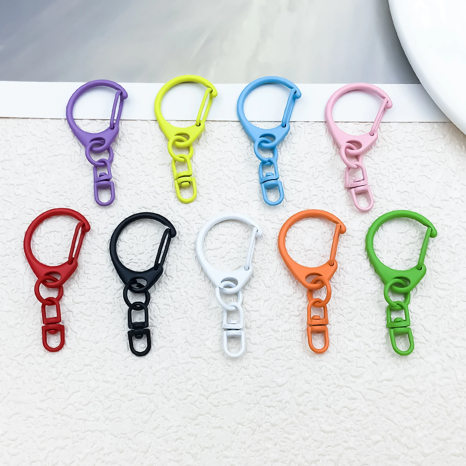 20pcs 18x41mm Painted D-Buckle with 8-Character Hook Dog Buckle, Suitable for Key Chain Bag Pendant DIY Making Accessories view 5