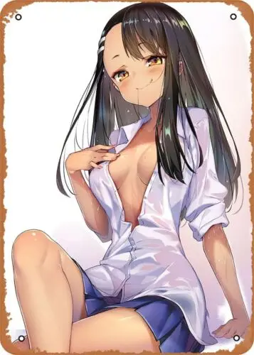 Poster Nagatoro Figur Metall-Blechschild Nagatoro Wandkunst Deko Blechschild-Zoll-Aluminium