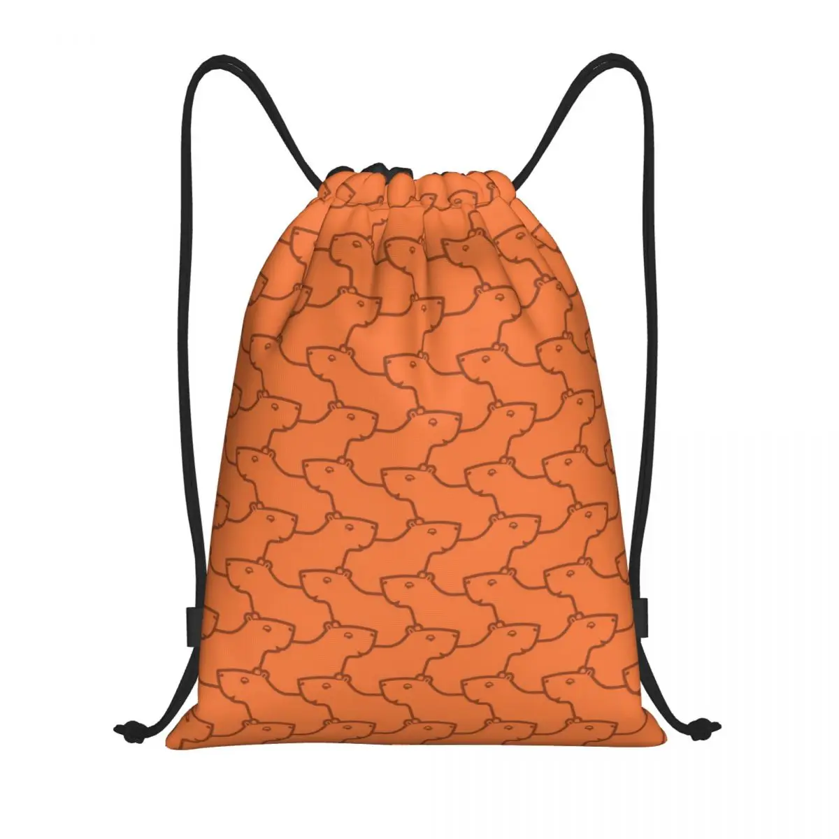 Custom Grappig Capibara Patroon Drawstring Tas Vrouwen Heren Lichtgewicht Sport Gym Opslag Rugzak