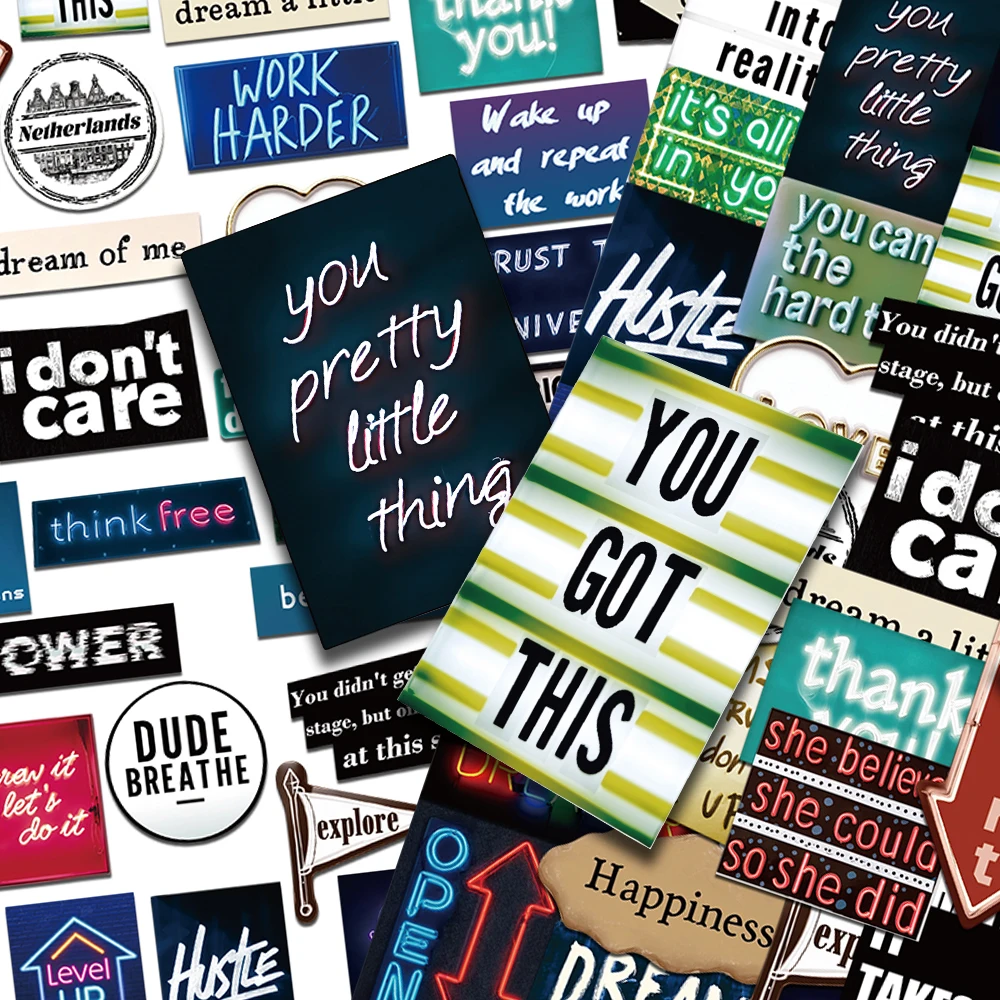 50 Stück coole Neon-Graffiti-Aufkleber für Telefon, Laptop, Notebook, Skateboard, Gitarre, DIY, ästhetische Aufkleber, kreative Geschenke