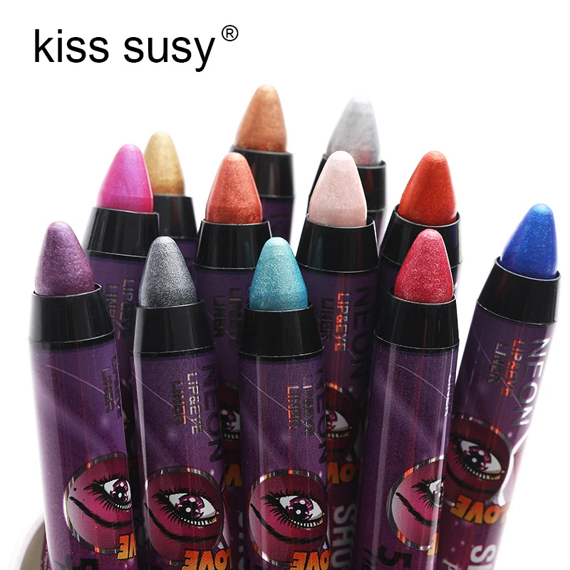 1/3/5PCS In 1 Pearlescent Eyeshadow Lipstick Stick Pencil Waterproof Glitter Matte Eye Shadow Makeup Pigment Silkworm Eyeshadow