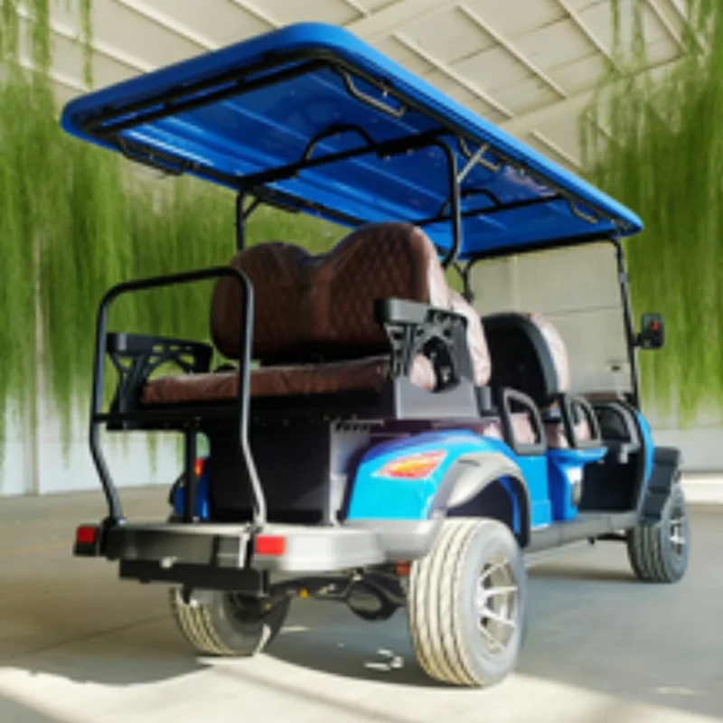 

Golf Cart 72V High-Power Off-Road Electric Golf Cart, Hunting Cart Front Bumper Brown Upholstered Seat With Folding Windshield