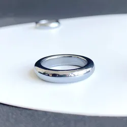 Natural White Terahertz Wave Women Ring Jewelry Fashion Silver Size 5-12 White Terahertz Wave Ring Round Bead AAAAA
