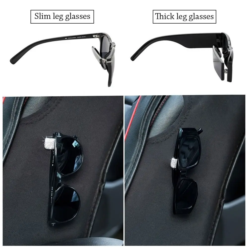 Multi-Function Car Glasses Fastener Clip Shiny Portable Bling Sunglasses Support Diamond Mini Glasses Storage Box