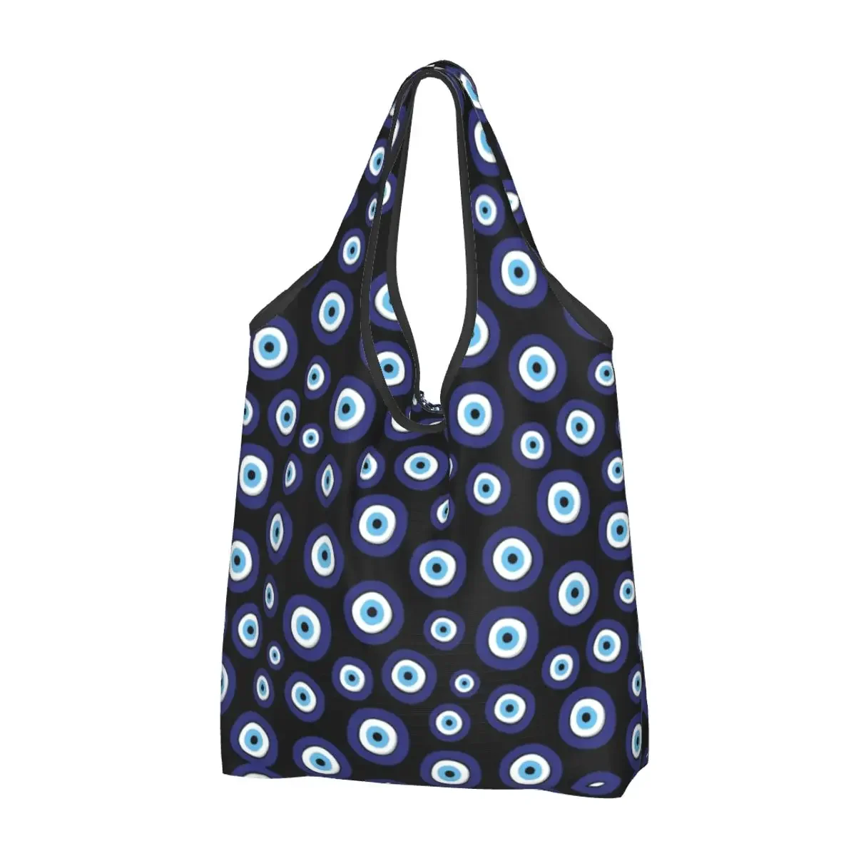 Greek Amulet Evil Eye Pattern Groceries Shopping Bag Funny Shopper Tote Shoulder Bags Large Portable Nazar Lucky Charm Handbag