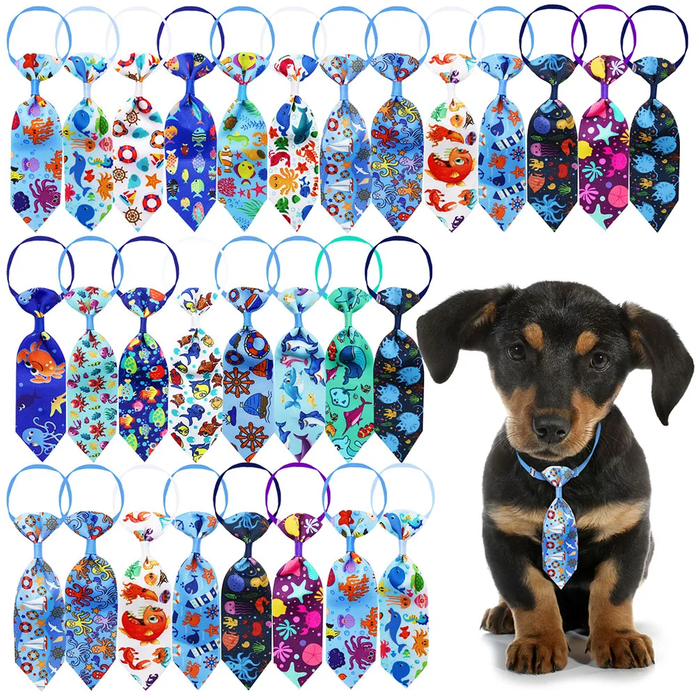 50pcs Summer Dog Grooming Small Dog Cat Neckties Bowties Fashion Dogs Pets Bow Tie Pet Supplies Dog Grooming