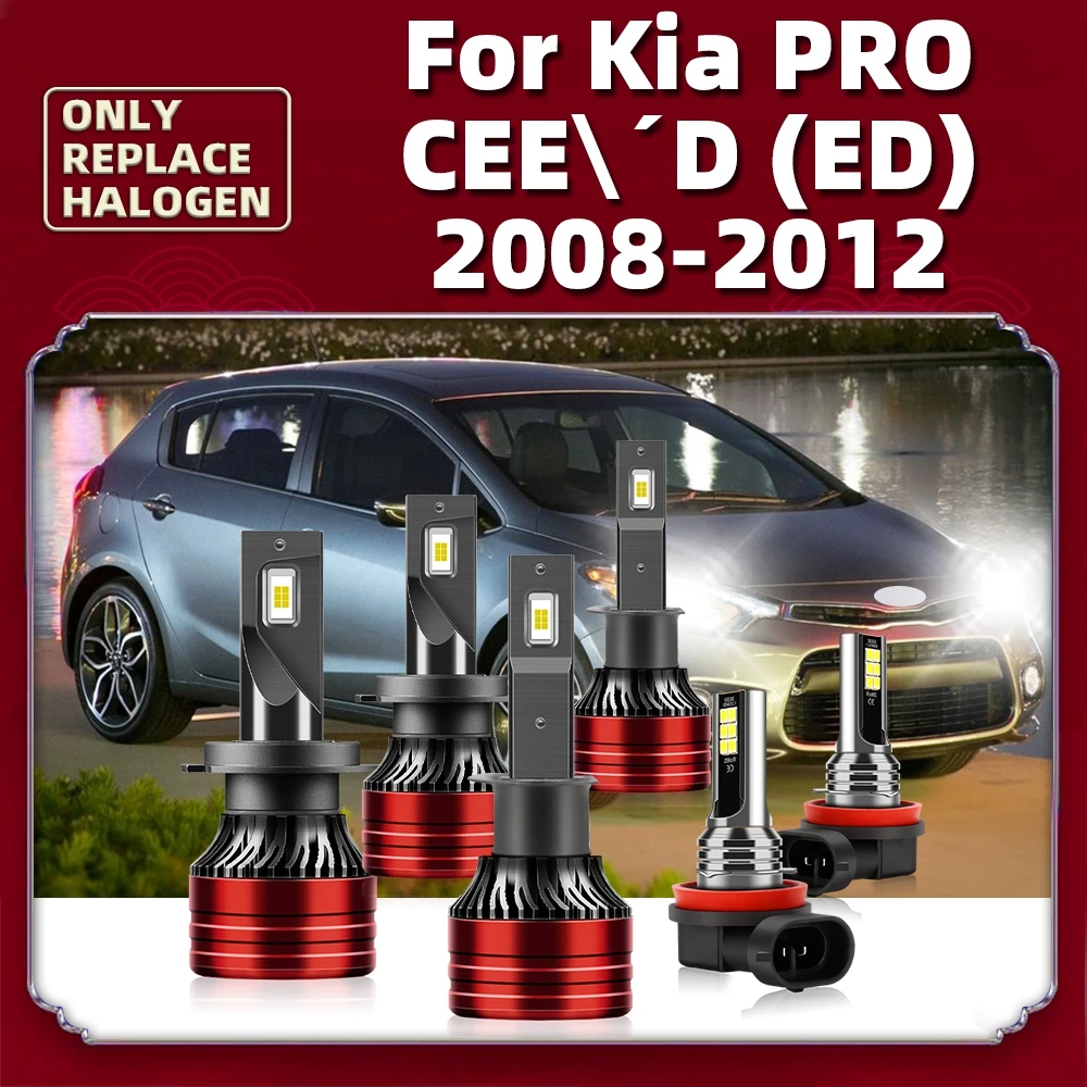 LED 16000LM Headlight Bulbs Powerful 120W CSP Chips High Low Beam Replacement 12V For Kia Pro Ceed (ED) 2008 2009 2010 2011 2012