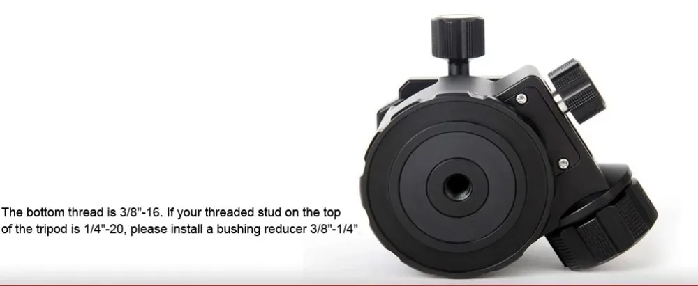 SUNWAYFOTO XB-52 رأس ثلاثي القوائم منخفض المستوى لكاميرا DSLR ترايبود Ballhead المهنية Monopod بانورامية كرة ثلاثية الرأس