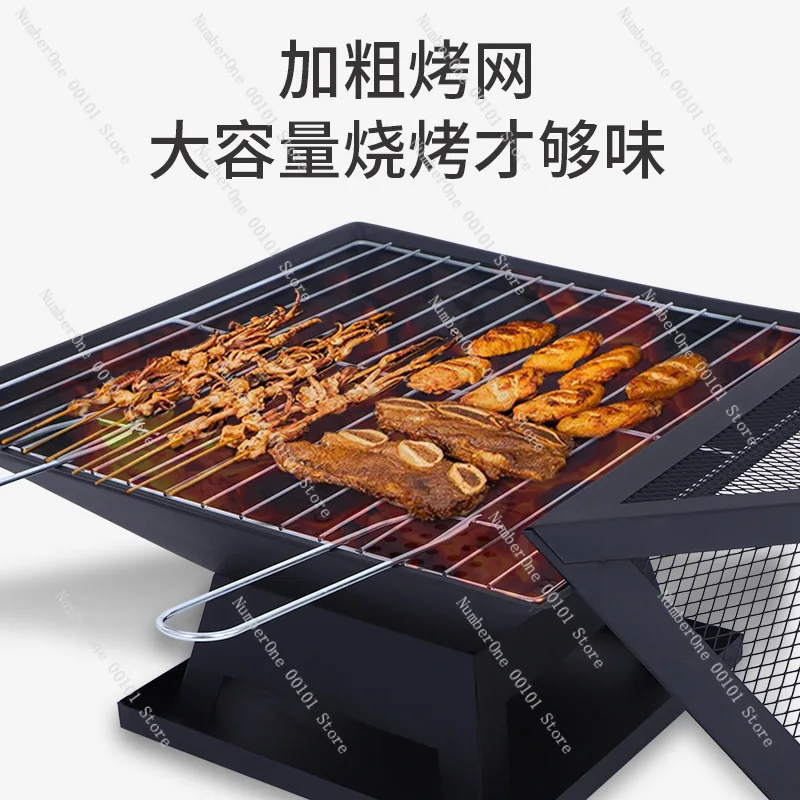 

Квадратная печь для двора, дровяная печь для барбекю, мангал, обогреватель, двухфункциональная печь для барбекю