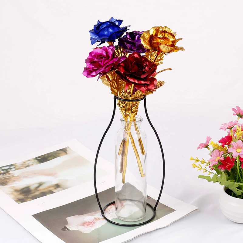 Fleurs roses plaquées or 24 carats, cadeau d'anniversaire pour les amoureux de la Saint-Valentin