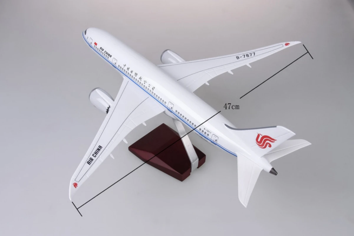 1:130 Scale Plane B787 Air China Airways 47cm Resin Diecast Airplane Assemble Model With Lights & Display Stand Business Gifts