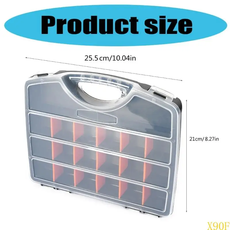 Hộp tổ chức phần cứng x90f với bộ phận nhỏ Bộ phận tổ chức hộp đựng công cụ cầm tay lưu trữ vít nhựa cho hạt đai ốc