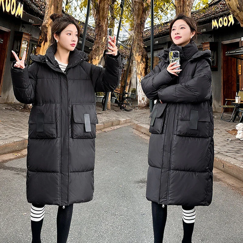 Down Padded Jacket Women Long 2025New Autumn Winter Warm Coat Padded Jacket Tide Korean Version Of Fashion Temperament Loose Top