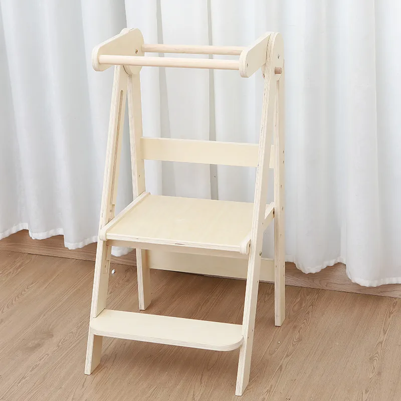 Kids' Folding Learning Tower - Step Stool with Handrails for Bathroom & Kitchen  Safe Standing Platform for Toddlers view 3