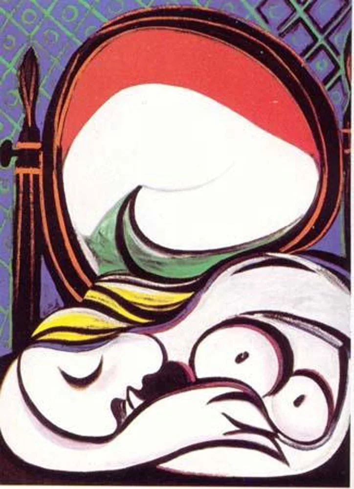 100% Handmade High Quality Oil Painting Reproduction on Linen Canvas,Le Miroir by Pablo  Picasso,Abstract Oil Painting