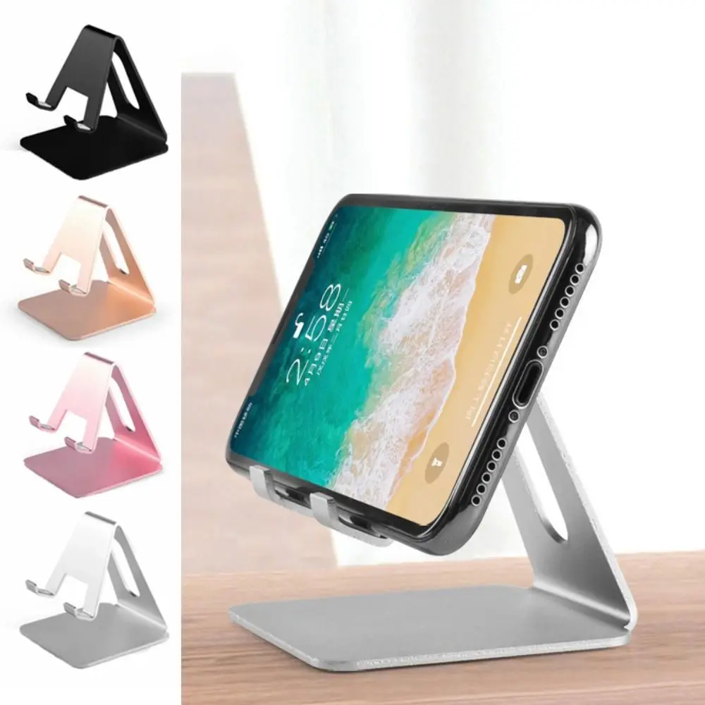 Alloy Lazy Tablet Bracket Hand Free Universal Desktop Phone Holder Solid Color Mobile Phone Stand for iPhone/ Xiaomi /Samsung