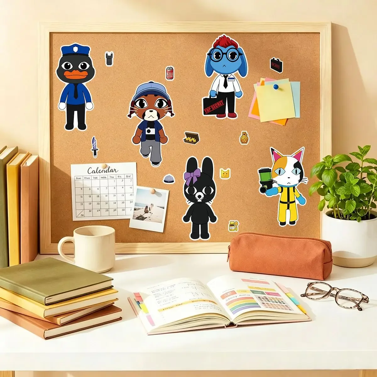 8Pcs/Set Animal Hospital Puzzle Anomaly Stickers Make a Face DIY Games Cartoon Assemble Jigsaw Children Education Party view 6