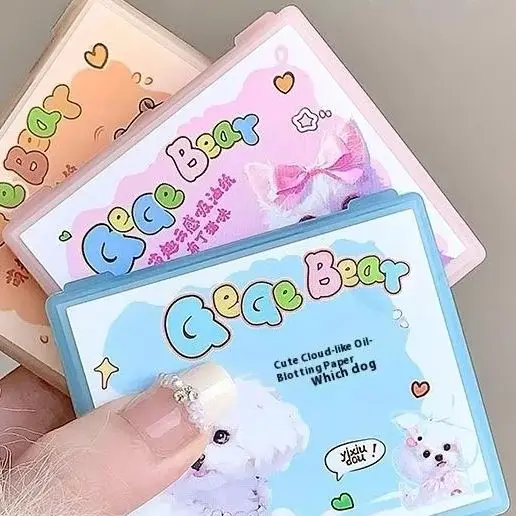 100Sheets Oil Blotting Papers With Case And Makeup Puff Oil Absorbing Sheets Bamboo Charcoal Face Oil Blotting Sheets For Makeup
