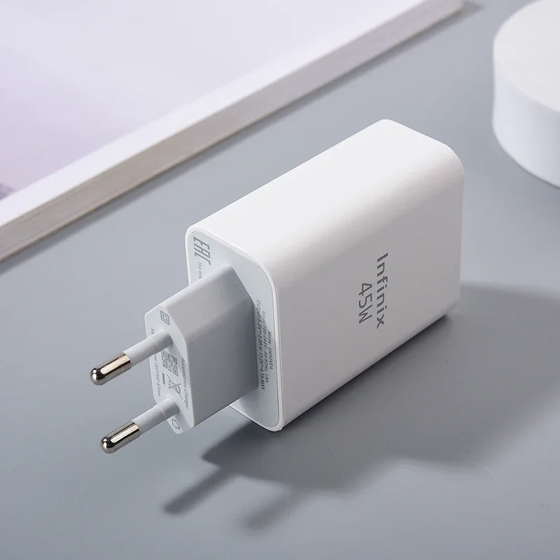 For Infinix USB Charger 45W Super Fast Charge EU Adapter For Infinix Note 40 30 Pro Zero 30 X Pro Hot 40 30 Pro 30i 40i 12i