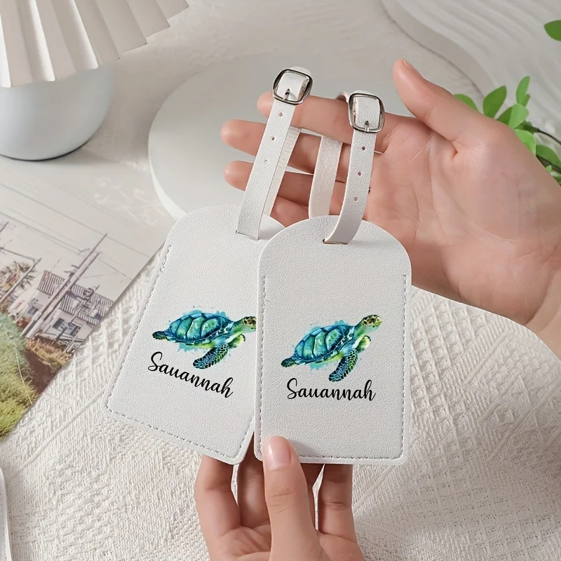 

Personalized Sea Turtle Luggage Tag Custom Name Lightweight Fashionable Travel Accessory for Suitcase Boarding Case