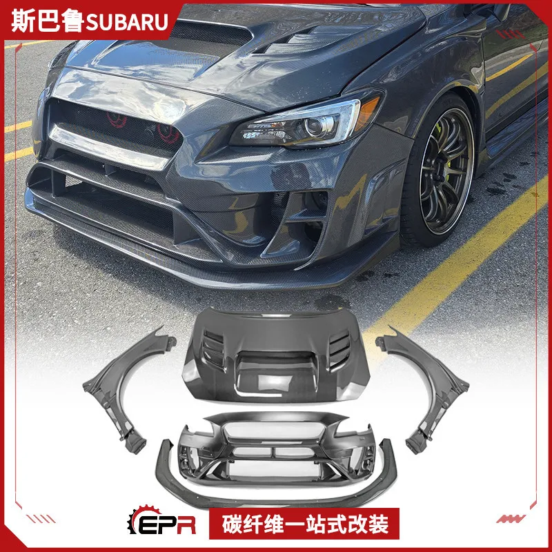 

Для Subaru WRX VAB Varis передний бампер из углеродного волокна, передняя крышка, переднее крыло, большой объем