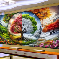 Magical Four Seasons Tree of Life 5D DIY Diamond Painting Full Drill Round Rhinestone Art,Perfect Gift for Family & Friends,