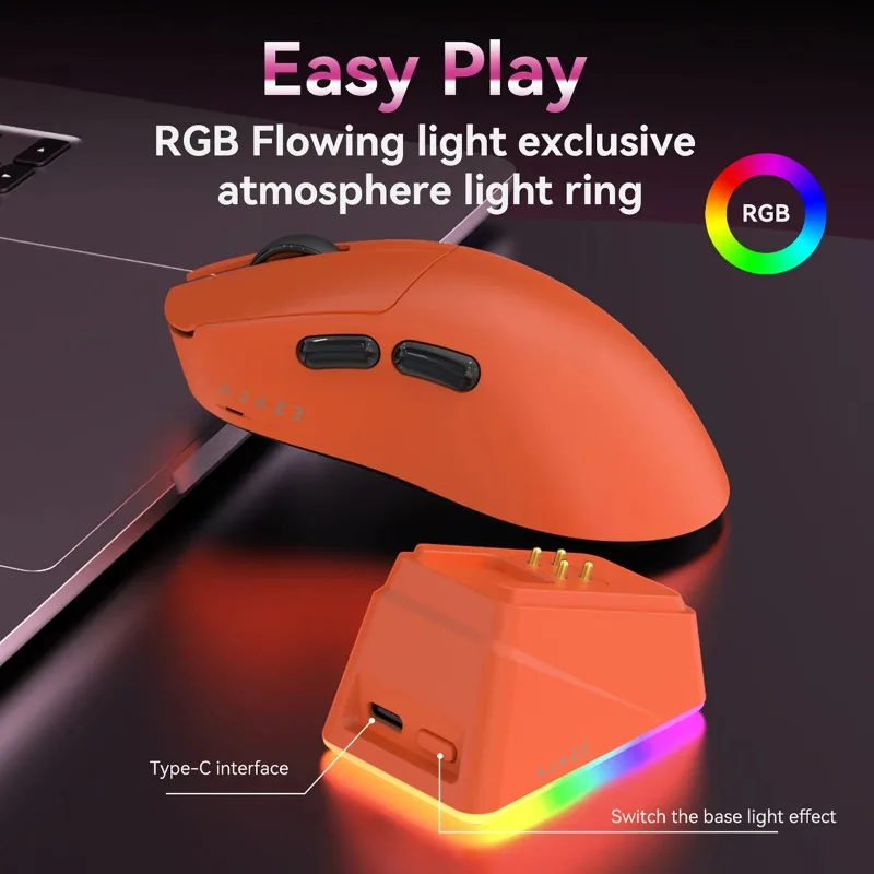 

AJAZZ AJ179 APEX wireless gaming mouse PAW3950 8K Three Mode with magnetic charging dock gaming mouse computer peripherals